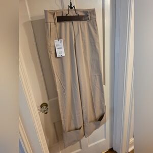 Zara Beige Wide-Leg Trousers